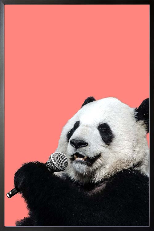 Karaoke panda poster