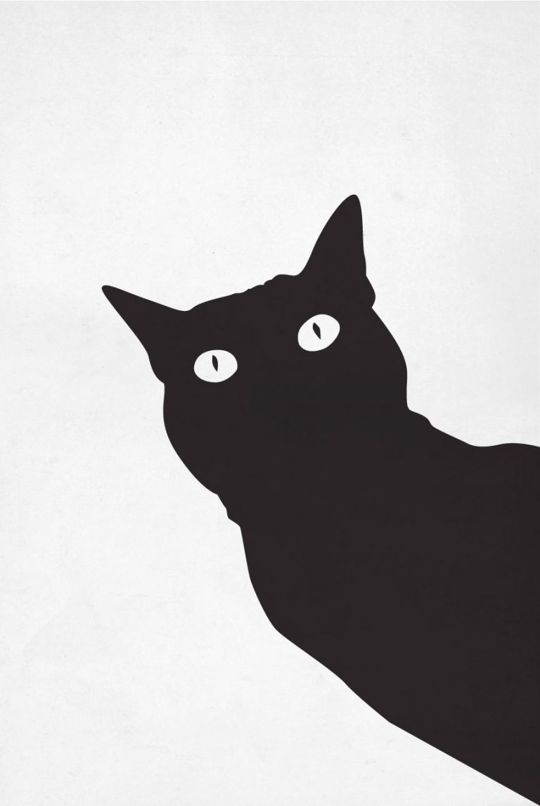 Black stencil cat poster - Artdesign