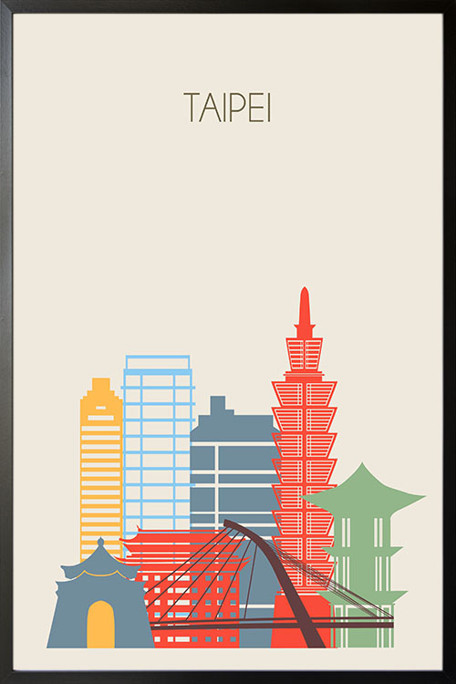 Taipei skyline poster Poster