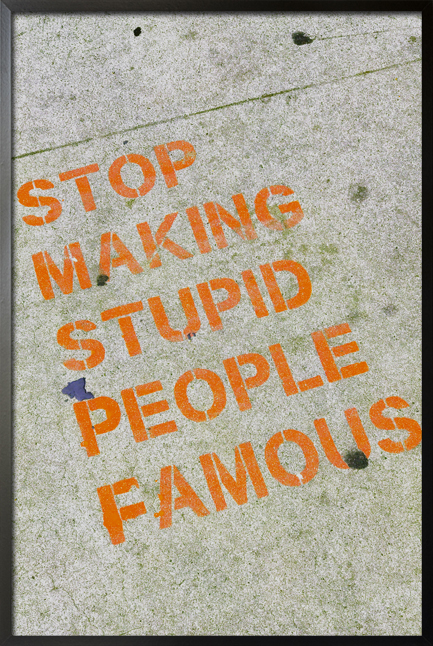 Stop making stupid people famous poster