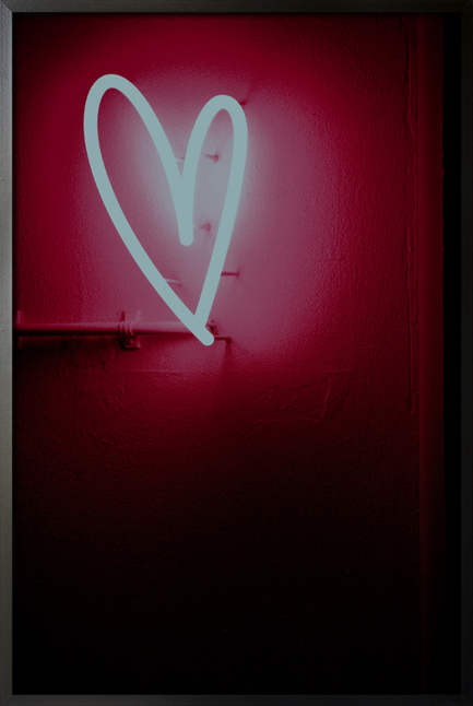 Neon pink heart poster - Artdesign