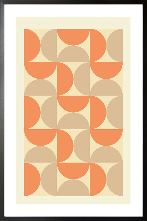 Orange tone half circle poster