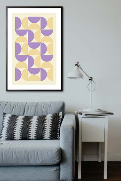 Violet tone half circle poster in interior