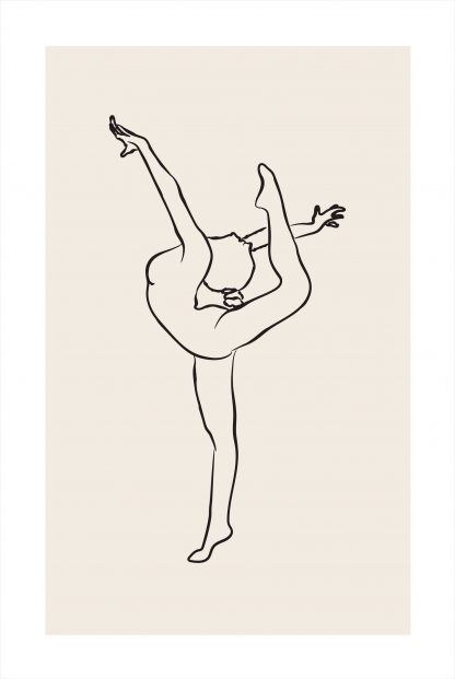 Ballerina line art 1 poster