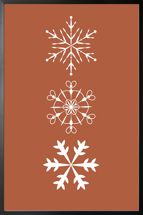 Snowflakes boho color background poster