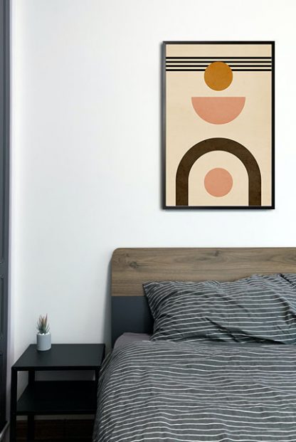 Circles, arc and four lines no. 5 poster in interior