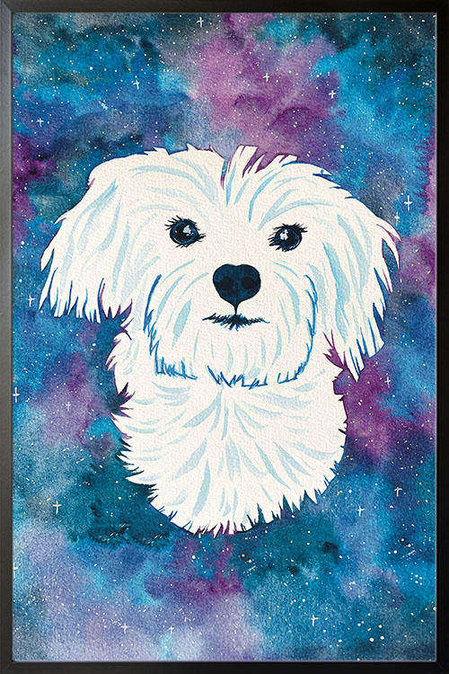 Galaxy Maltese Poster by Local Artist Siara Gogh