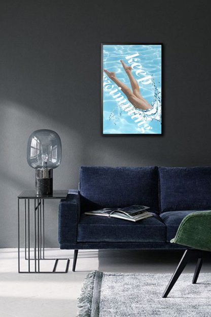 Keep swimming poster in interior