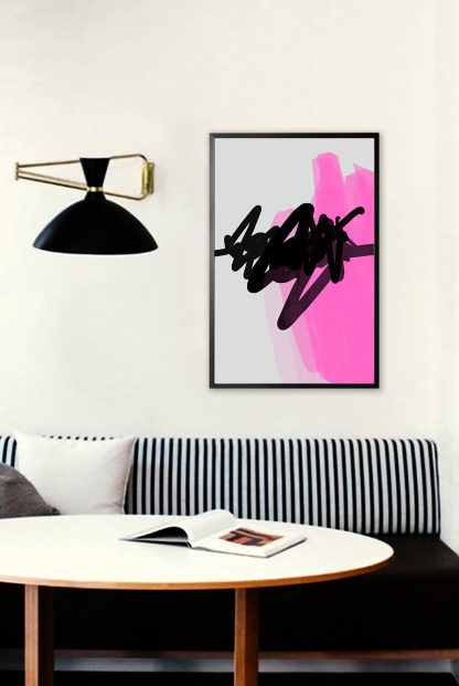 Doodle on abstract no2 poster in interior