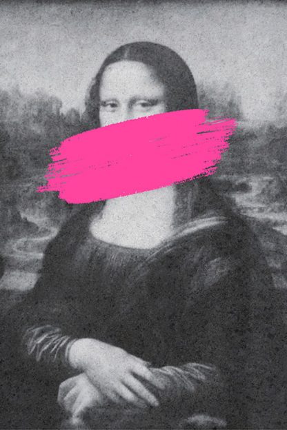 Mona lisa pink brush stoke poster