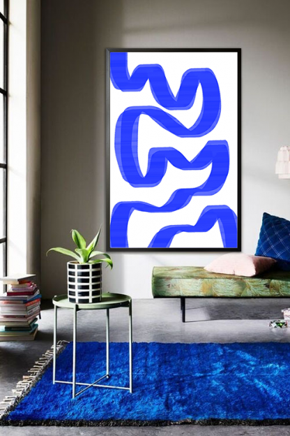 Blue Waves poster in interior