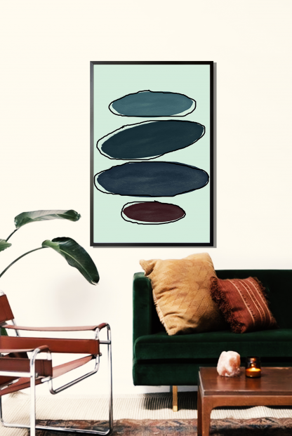 Green Ovals poster in interior