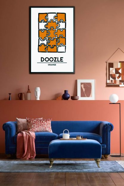 Orange Doozle Poster in interior