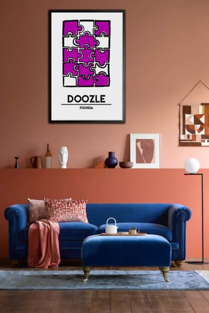 Fuchsia Doozle Poster in interior