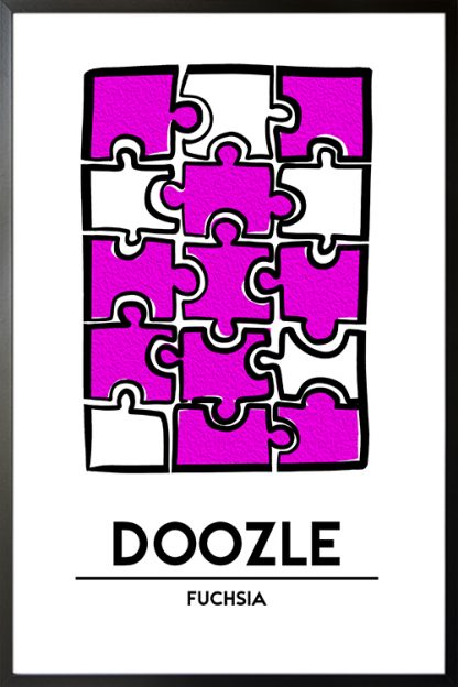 Fuchsia Doozle Poster in black frame