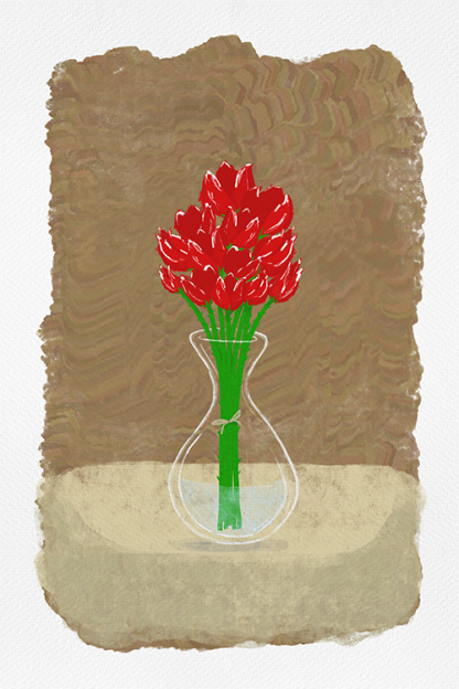 Rose in a Glass Vase Poster