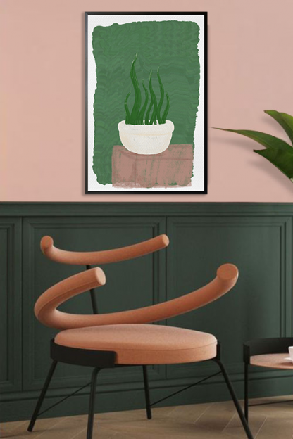 Tall Grass in Pot Poster in interior