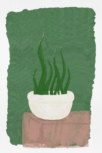 Tall Grass in Pot Poster