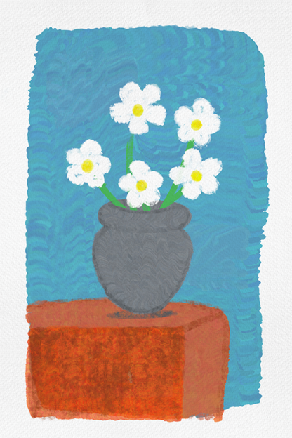 White Flower Vase Poster