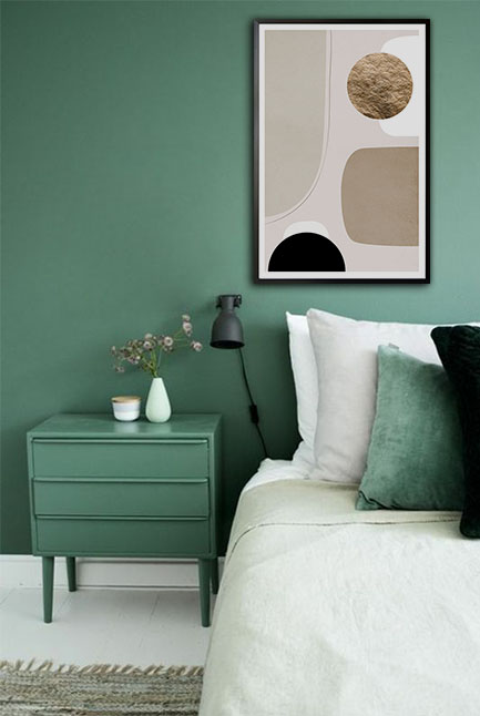 Under the Gold Moon abstract shape No 1 poster in interior