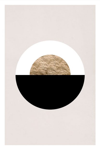 Under the Gold Moon abstract shape No 2 poster