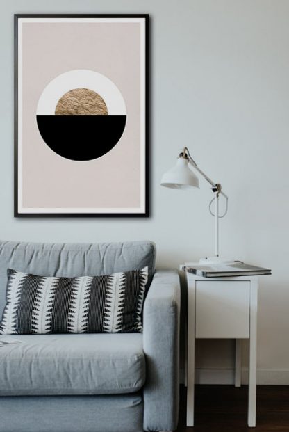 Under the Gold Moon abstract shape No 2 poster in interior