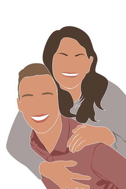 Personalized minimalist couple poster