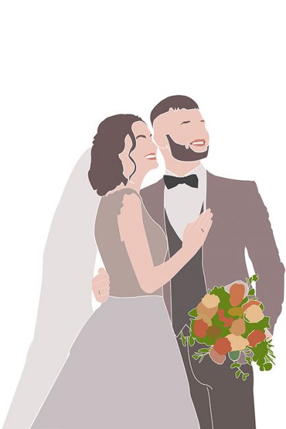 Personalized minimalist couple wedding poster