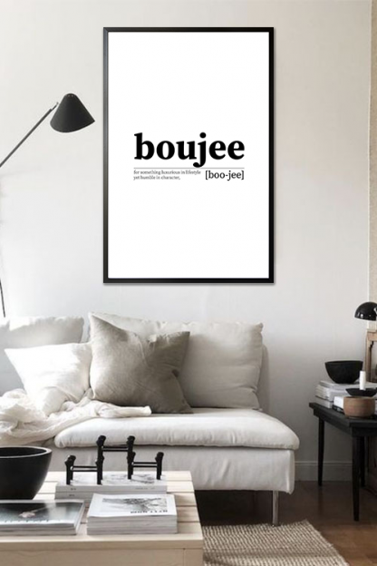 Boujee poster in interior