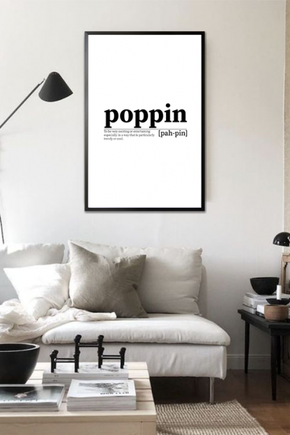 Poppin poster in interior