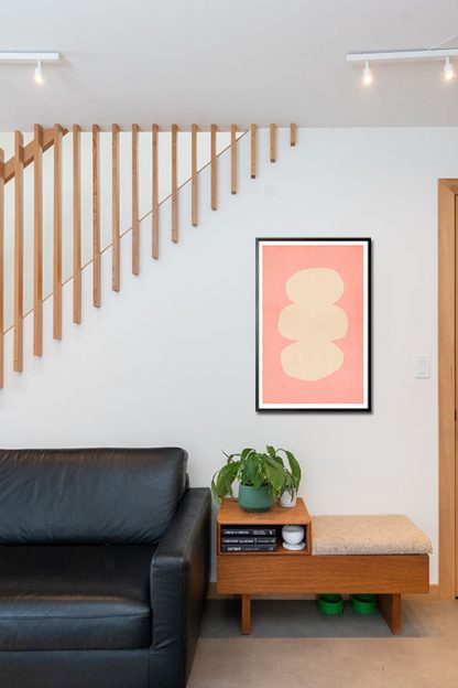 Abstract regular shape Beige Poster in interior