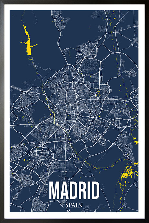 Madrid Colored City Map Poster - Artdesign