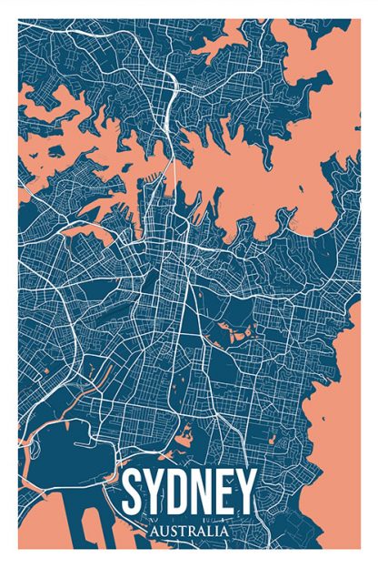 Rio Sydney Colored City Map Poster