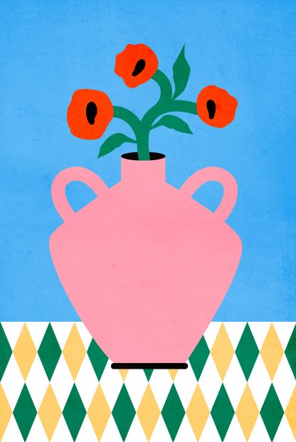 Artsy Flower Vase and Pattern no. 2 Poster