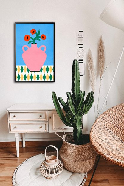 Artsy Flower Vase and Pattern no. 2 Poster in Interior