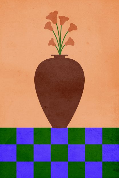 Artsy Flower Vase and Pattern no. 4 Poster