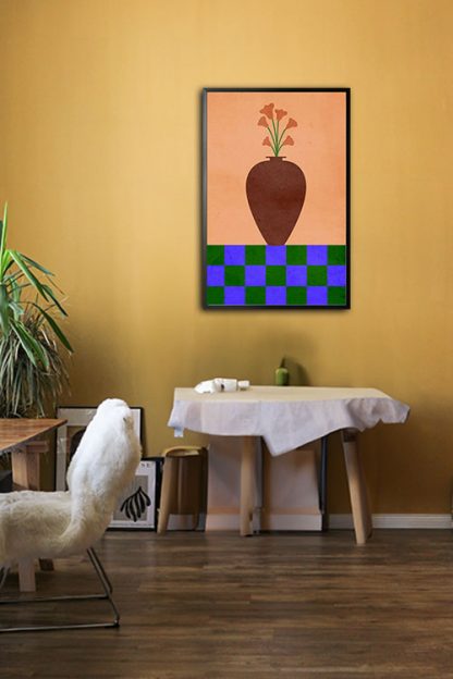 Artsy Flower Vase and Pattern no. 4 Poster in Interior