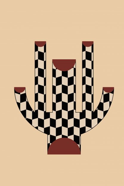 Vase tube and checkered pattern no. 1 Poster