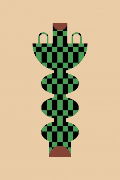 Vase tube and checkered pattern no. 2 Poster