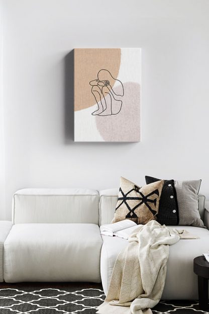 Emotional Statue Line canvas in interior