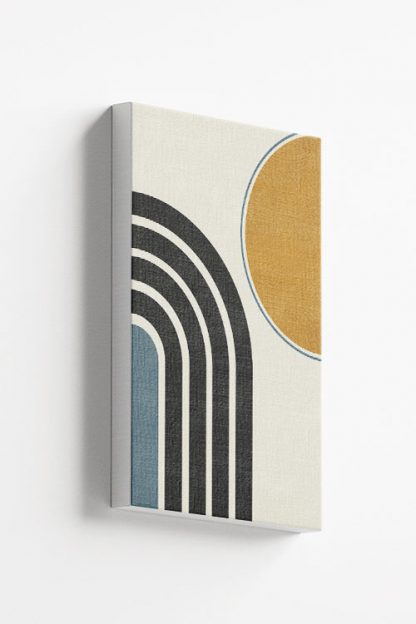 Mid century modern Sun and Rainbow Canvas