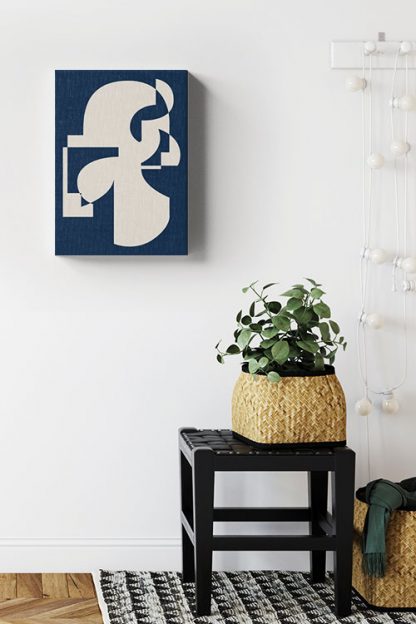 Abstract Blue and shapes canvas in interior