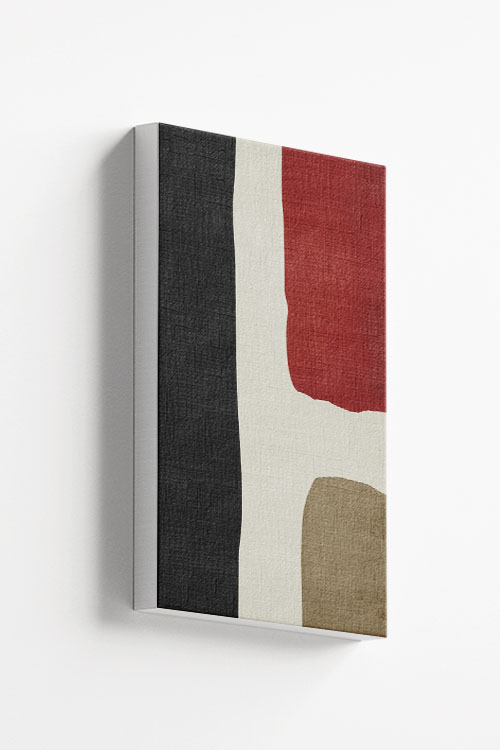 Abstract Textured red black and beige canvas - Artdesign