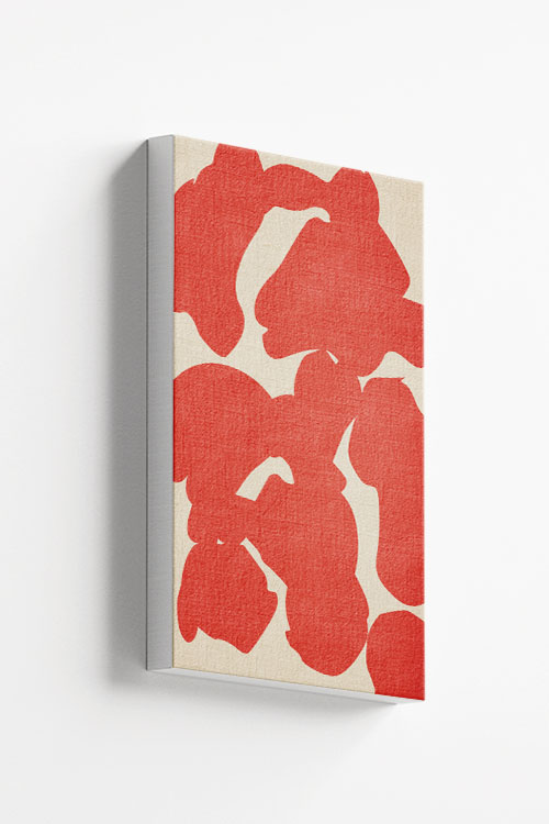 Orange Color abstract shapes canvas