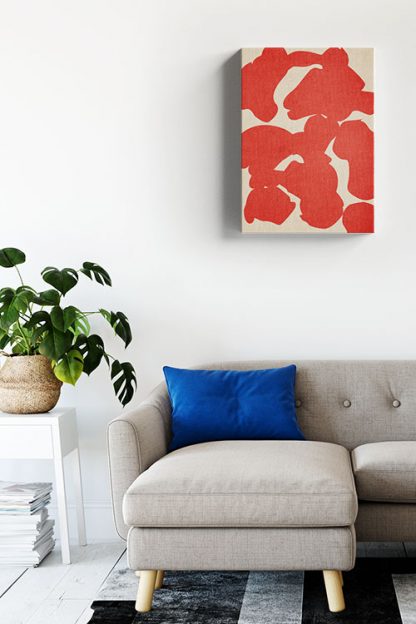 Orange Color abstract shapes canvas in interior