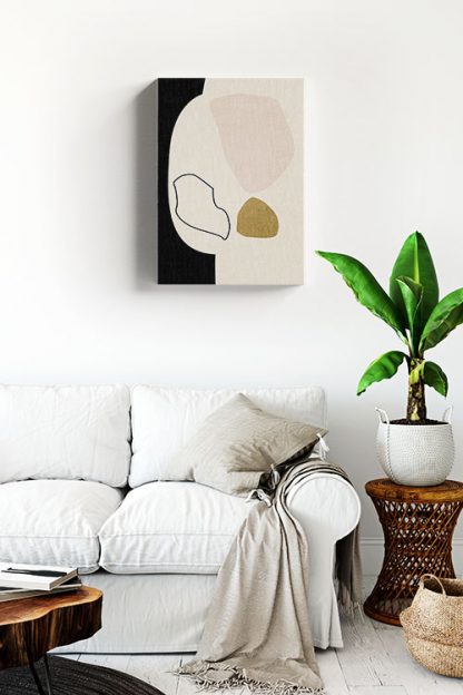 Abstract Minimal tone and shape no. 4 canvas in interior