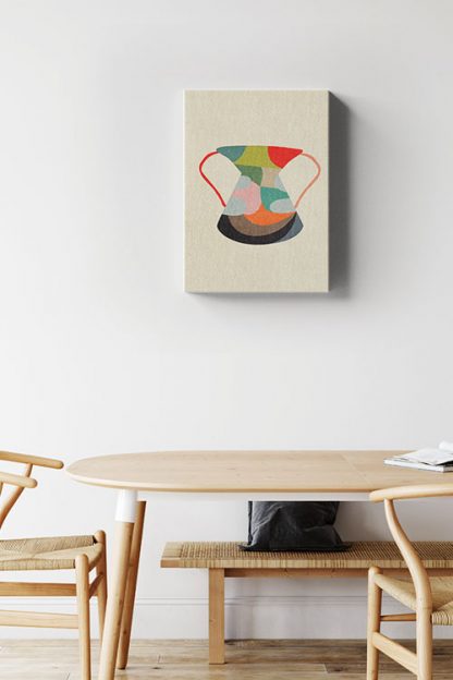 Contemporary vase abstract no. 3 canvas in interior