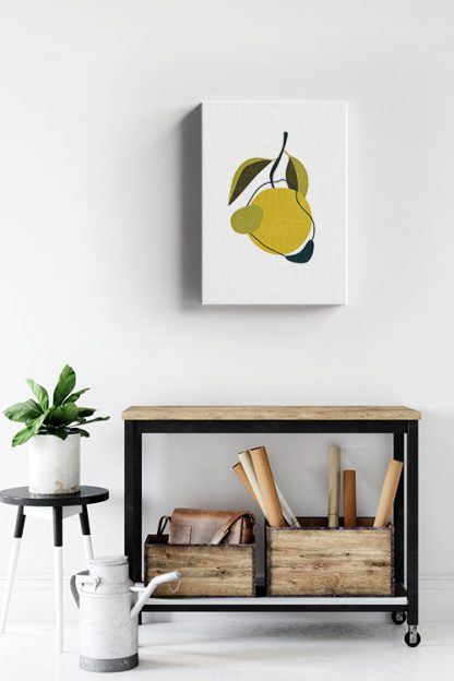 Abstract Lemon canvas in interior