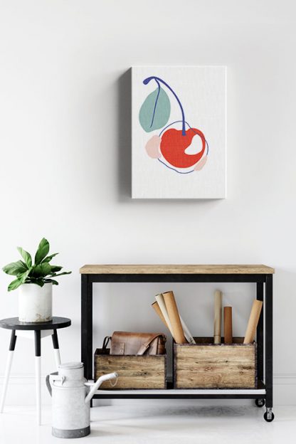 Abstract Cherry canvas in interior