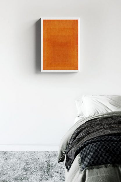 Textured orange rectangles canvas in interior